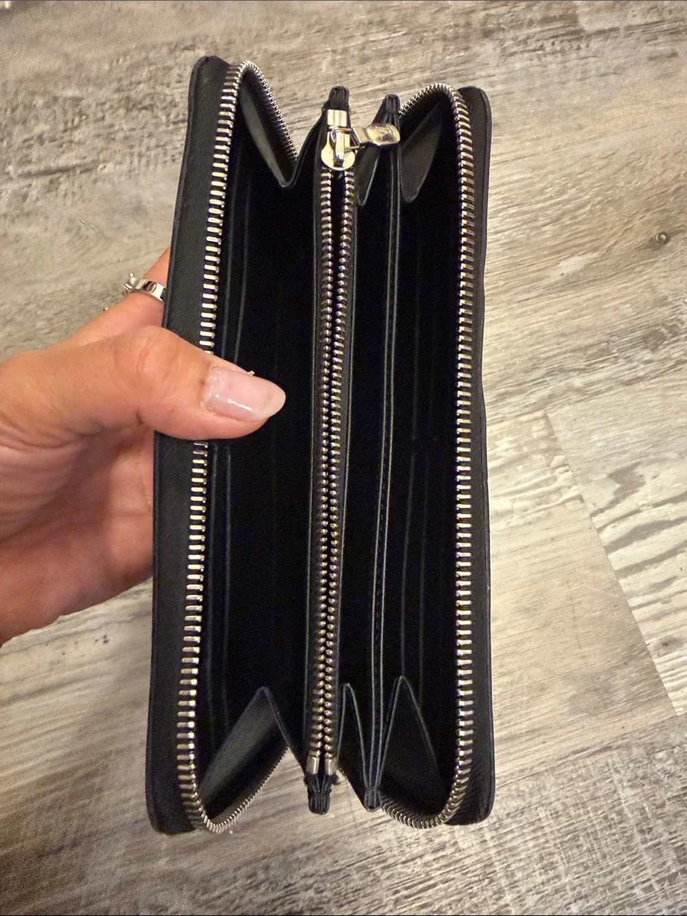 LV Black Epi Zip Wallet
